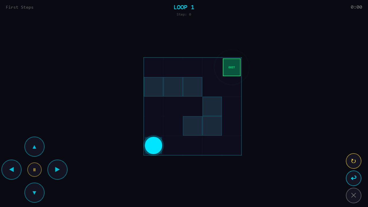 Loop Maze level with maze grid, player character, and doors